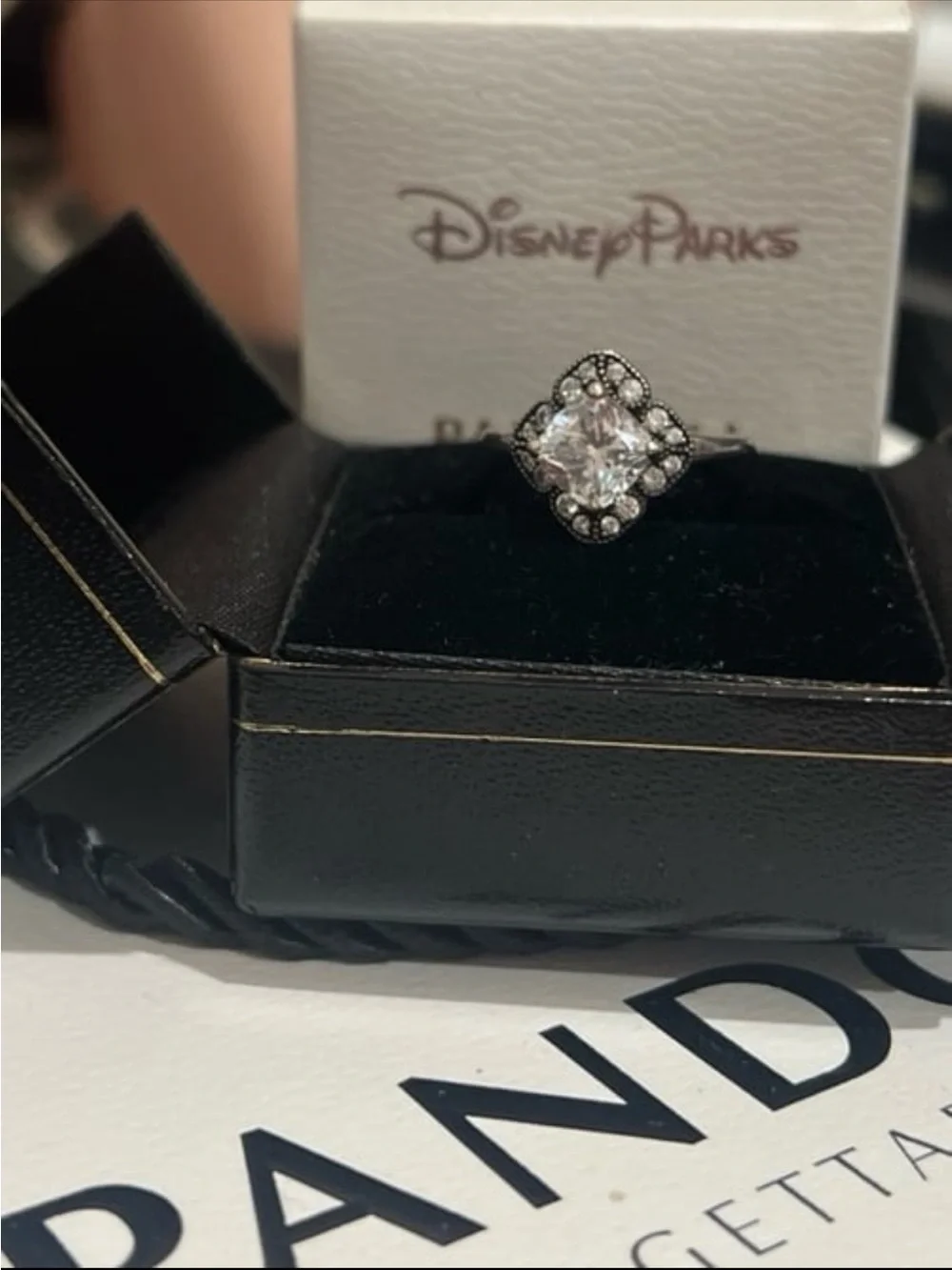 Pandora Crystallized Floral Fancy Ring 190966CZ, Size 7 verified at store